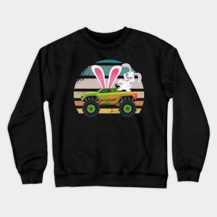 Easter Day for Monster Truck Lover Boy Bunny Easter Day Vintage Crewneck Sweatshirt